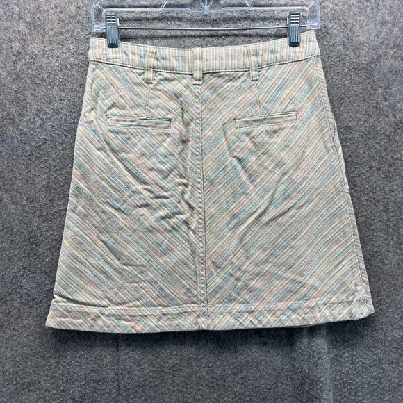 Anthropologie Pilcro Skirt Women 4 Multicolor Stripe Button Front A-Line Casual - Picture 4 of 10